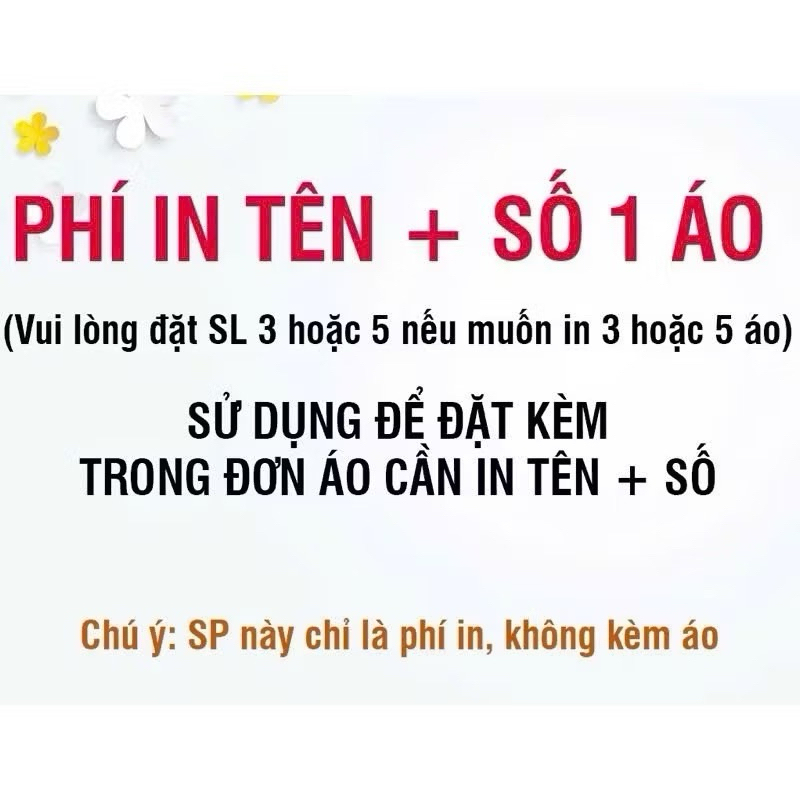 Gói In Sẵn Tên Số Chuẩn Font Thi Đấu - In Theo Yêu Cầu - QUYNH HOA FOOTBALL