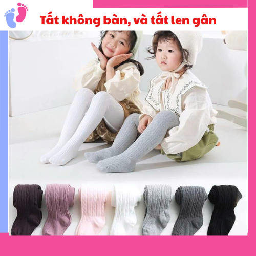 Quần tất len gân liền bàn cho bé saubabi