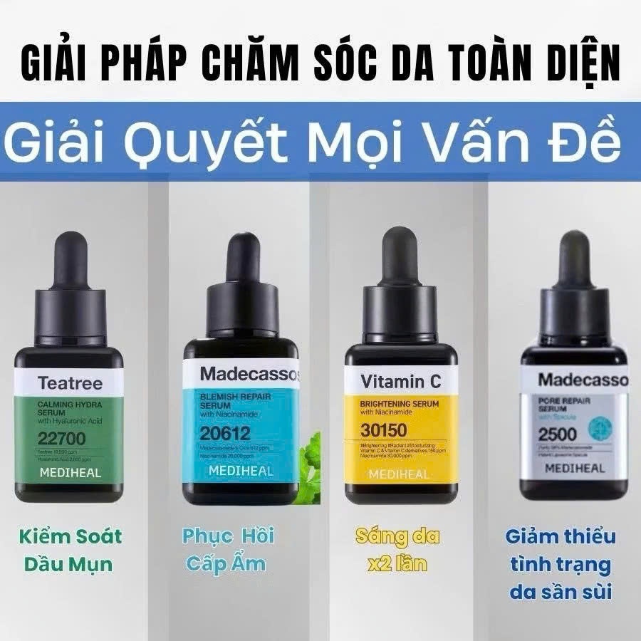 Tinh Chất Mediheal Vitamin C Brightening/Madecassoside Blemish Repair/ Pore Repair/ Tea Tree Serum 40ml