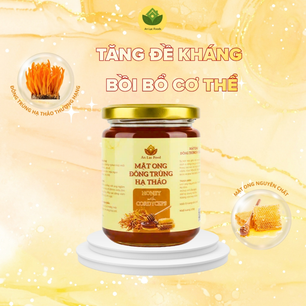 Mật Ong Đông Trùng Hạ Thảo An Lạc - Nguyên Chất, Tăng Đề Kháng, Bồi Bổ Cơ Thể