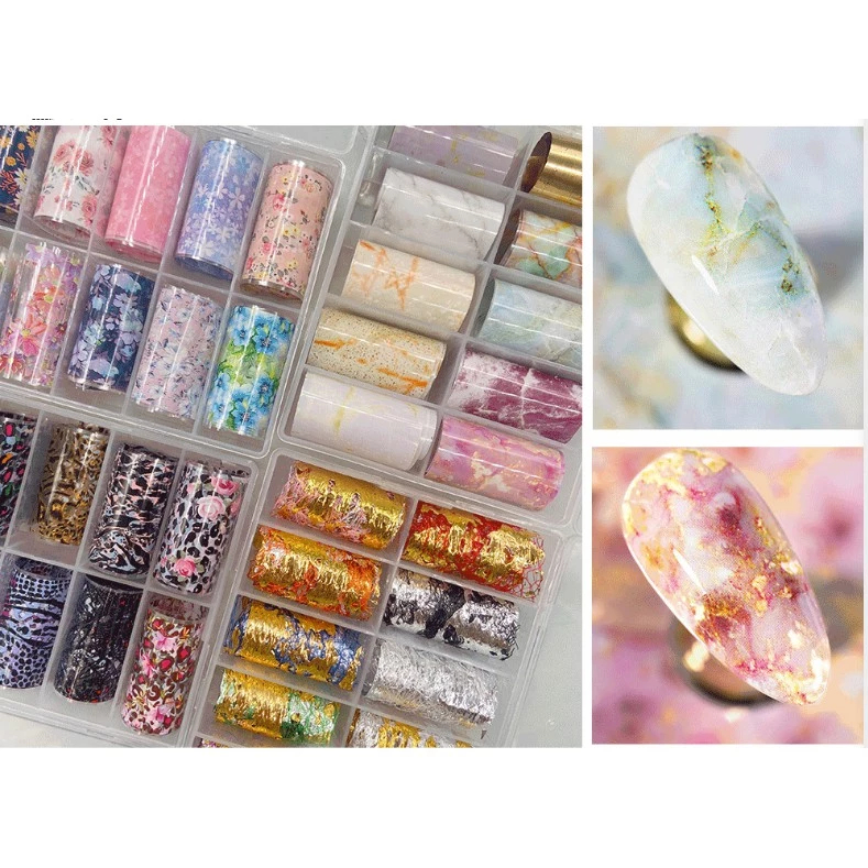 Foil Dán Móng Tay Cao Cấp | Giấy Foil Nail Art Họa Tiết Đa Dạng, Tạo Hiệu Ứng Kim Loại/Hologram.