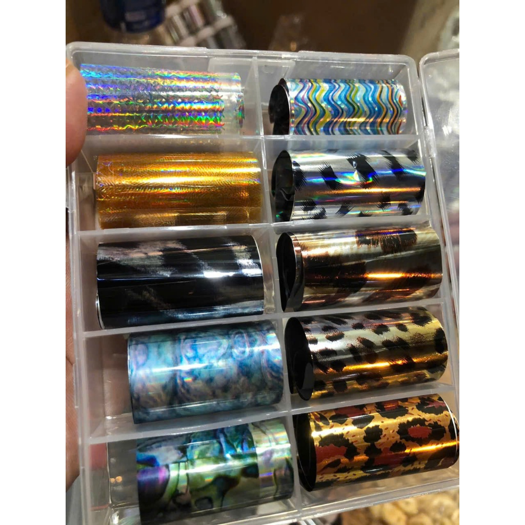 Foil Dán Móng Tay Cao Cấp | Giấy Foil Nail Art Họa Tiết Đa Dạng, Tạo Hiệu Ứng Kim Loại/Hologram.