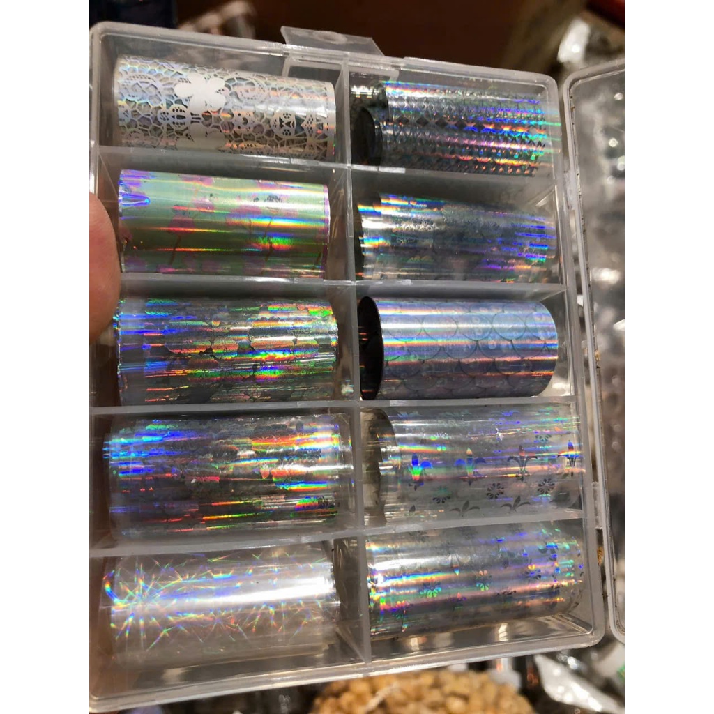 Foil Dán Móng Tay Cao Cấp | Giấy Foil Nail Art Họa Tiết Đa Dạng, Tạo Hiệu Ứng Kim Loại/Hologram.