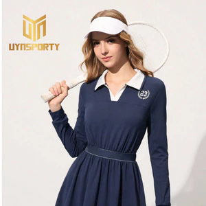 Váy Pickleball Nữ UYNSPORTY Xanh Navy Kèm Quần Shorts Phối Màu In Họa Tiết, Bộ Đồ Pickleball Nữ