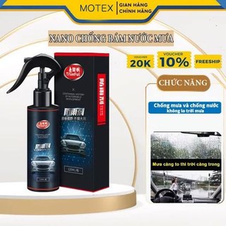 Xịt nano chống bám nước kính ô tô dung tích 120ml Nano phủ kính chống bám nước kính ô tô... Motex