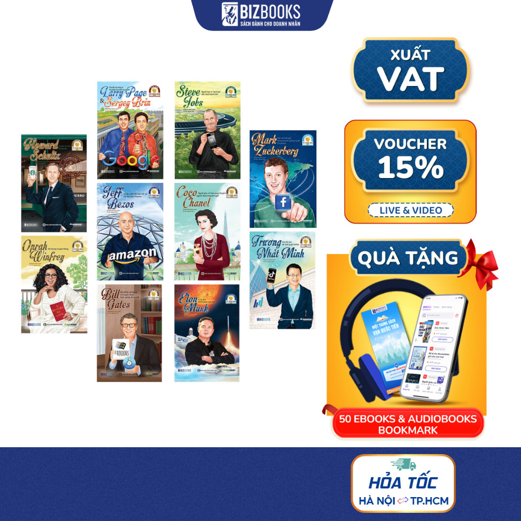 Bộ Sách 10 Cuốn Ươm Mầm Tỷ Phú Nhí Bizbooks - Câu Chuyện Về 10 Vị Tỷ Phú Vĩ Đại Trên Thế Giới