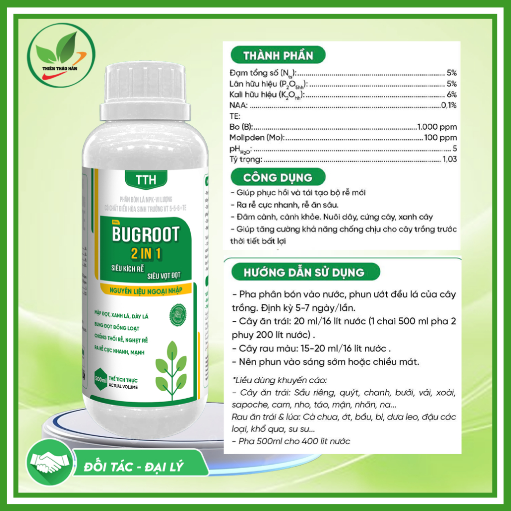 Phân bón vi lượng Siêu Vọt Đọt, kéo đọt mạnh, siêu kích rễ, phục hồi cây sau thu hoạch.Chai 500ml