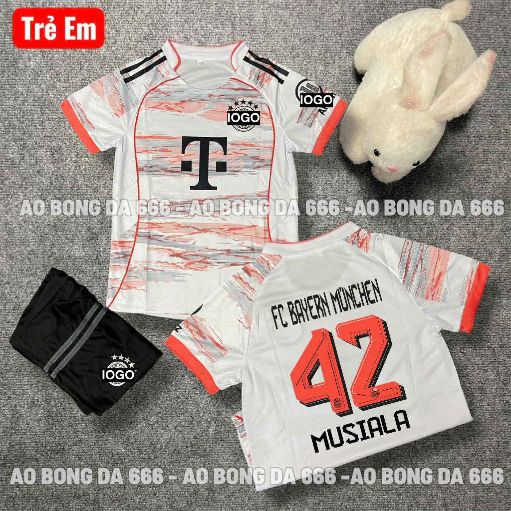 ÁO BÓNG ĐÁ , ÁO BÓNG ĐÁ TRẺ EM CLB Bayern munich 25/26 - IN SẴN TÊN CẦU THỦ - VẢI MÈ THÁI CAO CẤP 2