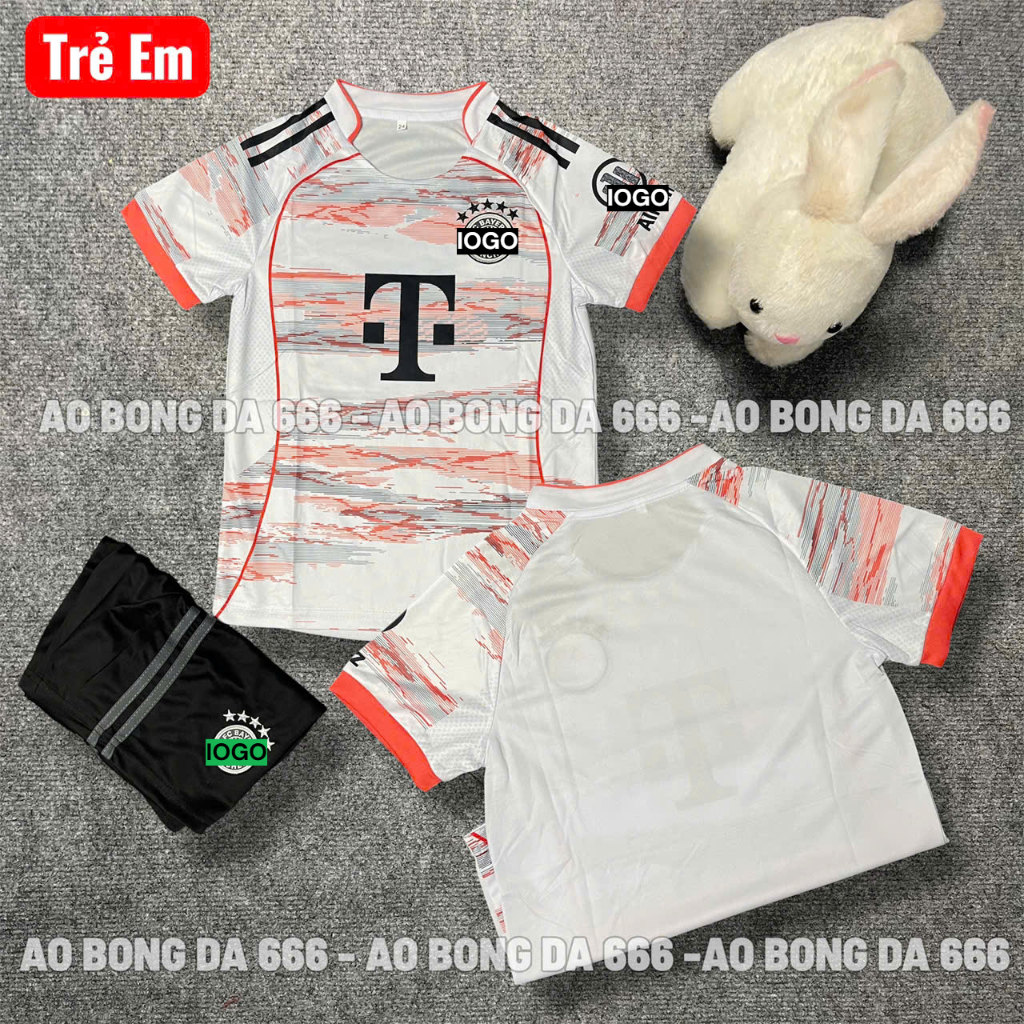ÁO BÓNG ĐÁ , ÁO BÓNG ĐÁ TRẺ EM CLB Bayern munich 25/26 - IN SẴN TÊN CẦU THỦ - VẢI MÈ THÁI CAO CẤP 2