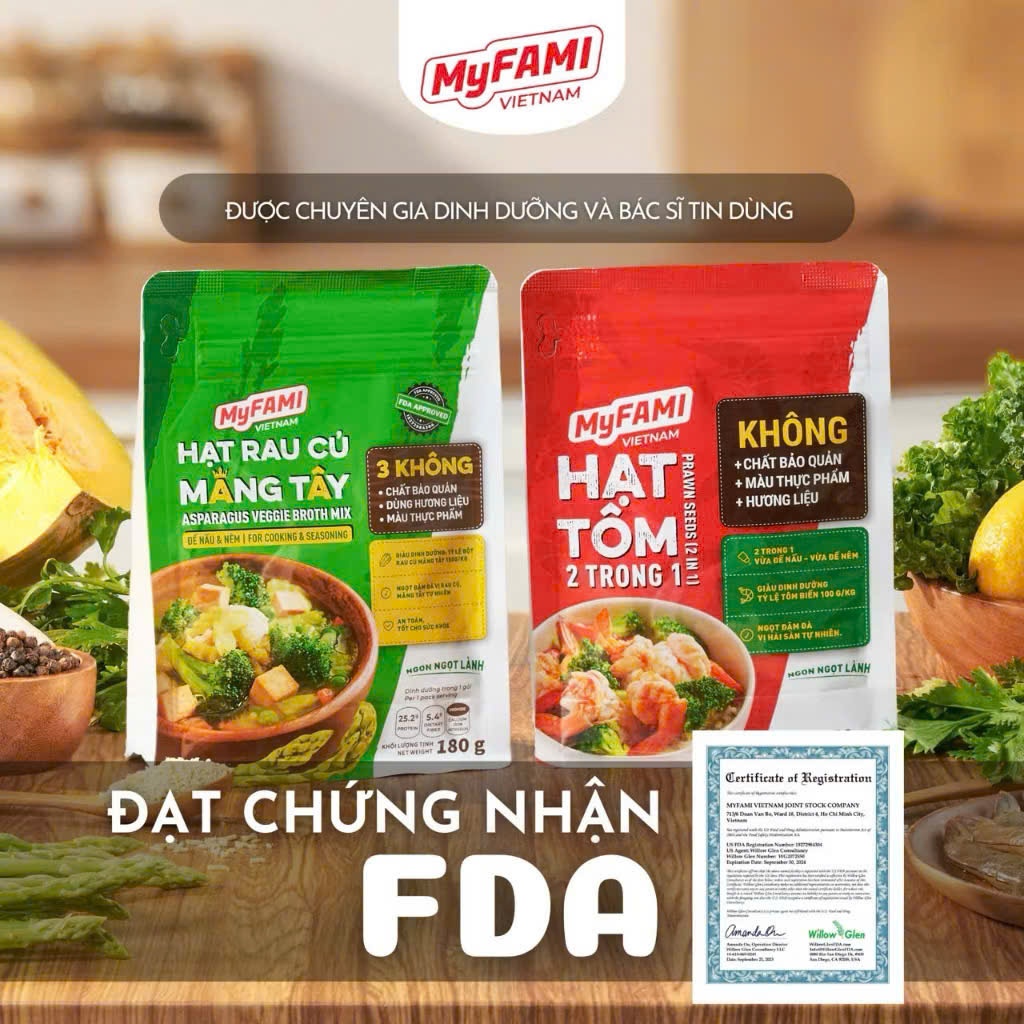 [Combo Sức Khỏe 60g] Gia Vị Nấu Ăn COMBO SỨC KHỎE Hạt Tôm 60g & Hạt Rau Củ Măng Tây 60g an toàn dinh dưỡng