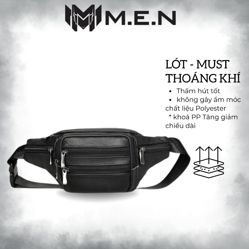 Túi đeo ngực da loại 1 M.E.N 6 ngăn chống nước {Mẫu Hot}