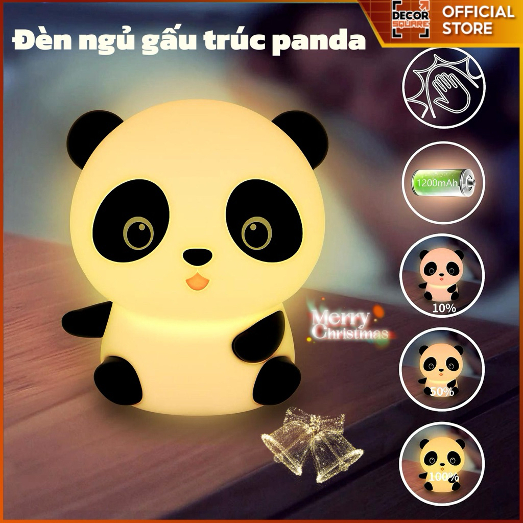 Đèn ngủ gấu trúc để bàn, hẹn giờ 30p, ánh sáng dịu, decor phòng ngủ, quà tặng sinh nhật ý nghĩa