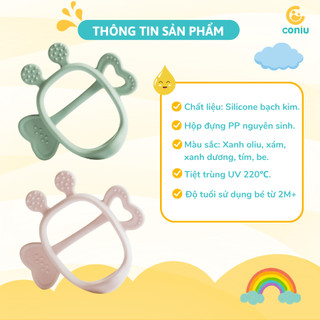 Gặm Nướu Bee Cho Bé Coniu Siêu Mềm Giúp Giảm Ngứa Nướu An Toàn Cho Bé( Có Hộp Đưng)