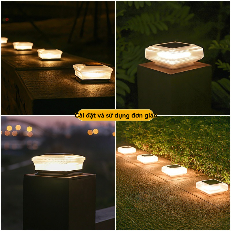 Đèn tường năng lượng mặt trời mới Đèn sân ngoài trời Vườn biệt thự Cột đèn ngoài trời Đèn đường chống mưa
