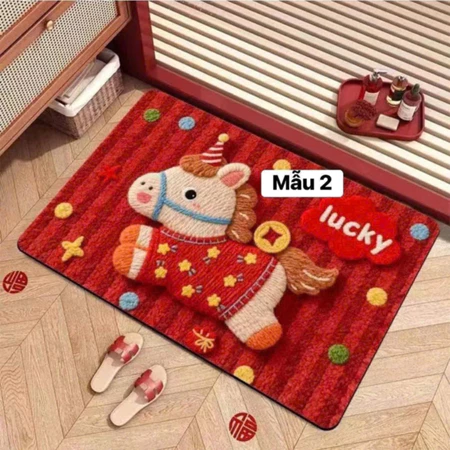 Thảm chân silicon 5D mẫu tết 2026 size 40x60cm