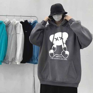ÁO HOODIE NAM NỮ ĐI NẮNG IN HÌNH GẤU EMPATHY PHONG CÁCH TRẺ TRUNG 3 MÀU ĐEN, RÊU, XÁM K1