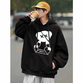 ÁO HOODIE NAM NỮ ĐI NẮNG IN HÌNH GẤU EMPATHY PHONG CÁCH TRẺ TRUNG 3 MÀU ĐEN, RÊU, XÁM K1