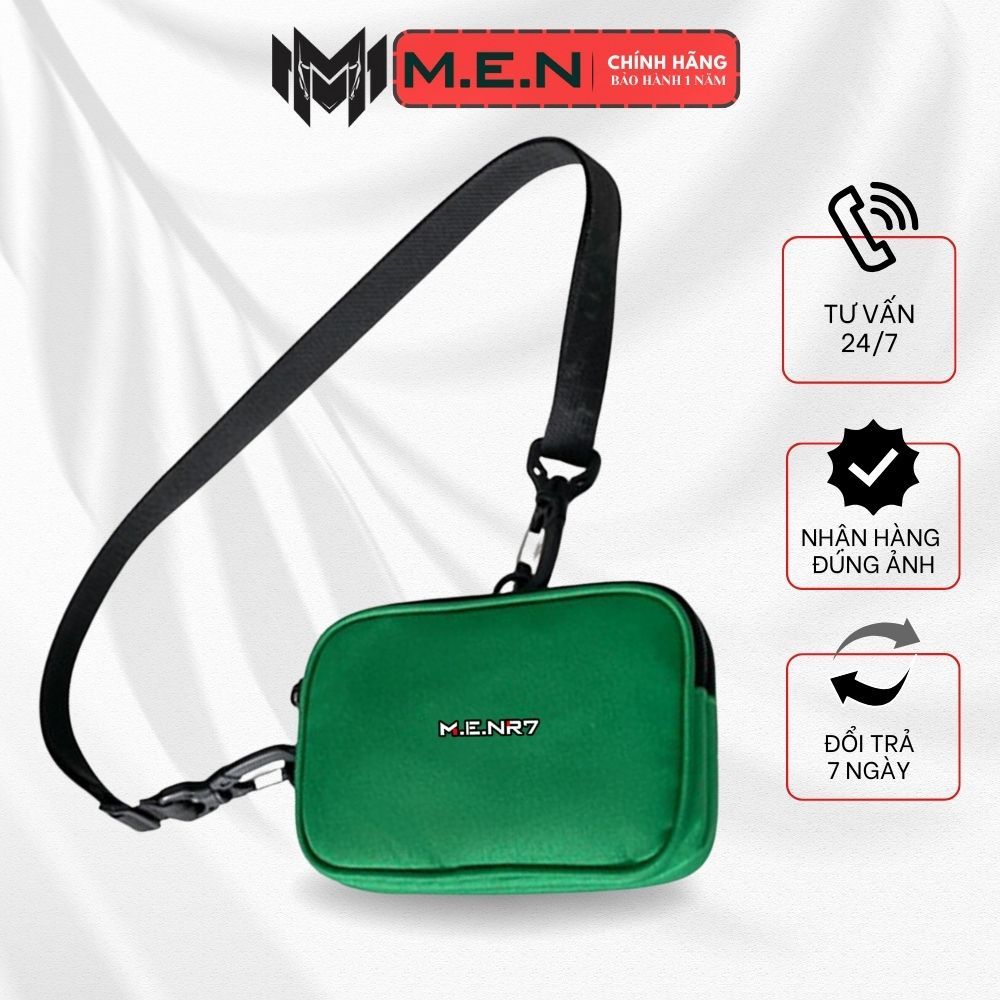 Túi đeo chéo vải mini Insi Nhật M.E.N xanh đen lính [HỎA TỐC]