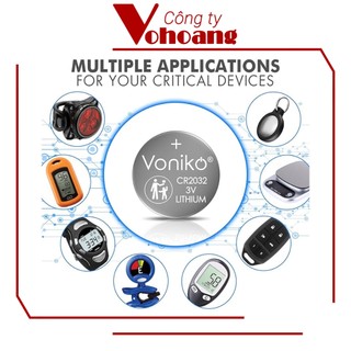 Pin Voniko CR2032 Lithium thương hiệu Mỹ chính hãng, điện áp 3V, tương thích mọi thiết bị, pin lâu