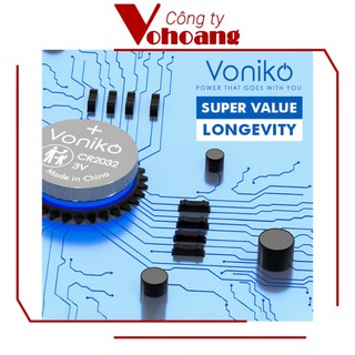 Pin Voniko CR2032 Lithium thương hiệu Mỹ chính hãng, điện áp 3V, tương thích mọi thiết bị, pin lâu