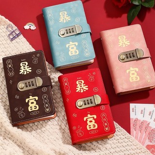 Sổ Tiết Kiệm Tiền có túi zip, làm từ Da PU Cao Cấp, 100 ngăn khóa mật khẩu chống thấm nước, giúp bé học cách tiết kiệm