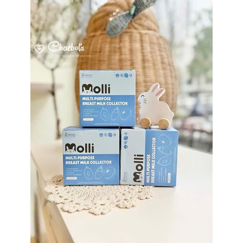 Phễu Hứng Sữa Molli Cao Cấp 2 Cái, Chống Tràn, Silicon Không BPA, Vừa Vặn, 110ml, An Toàn Cho Mẹ Sau