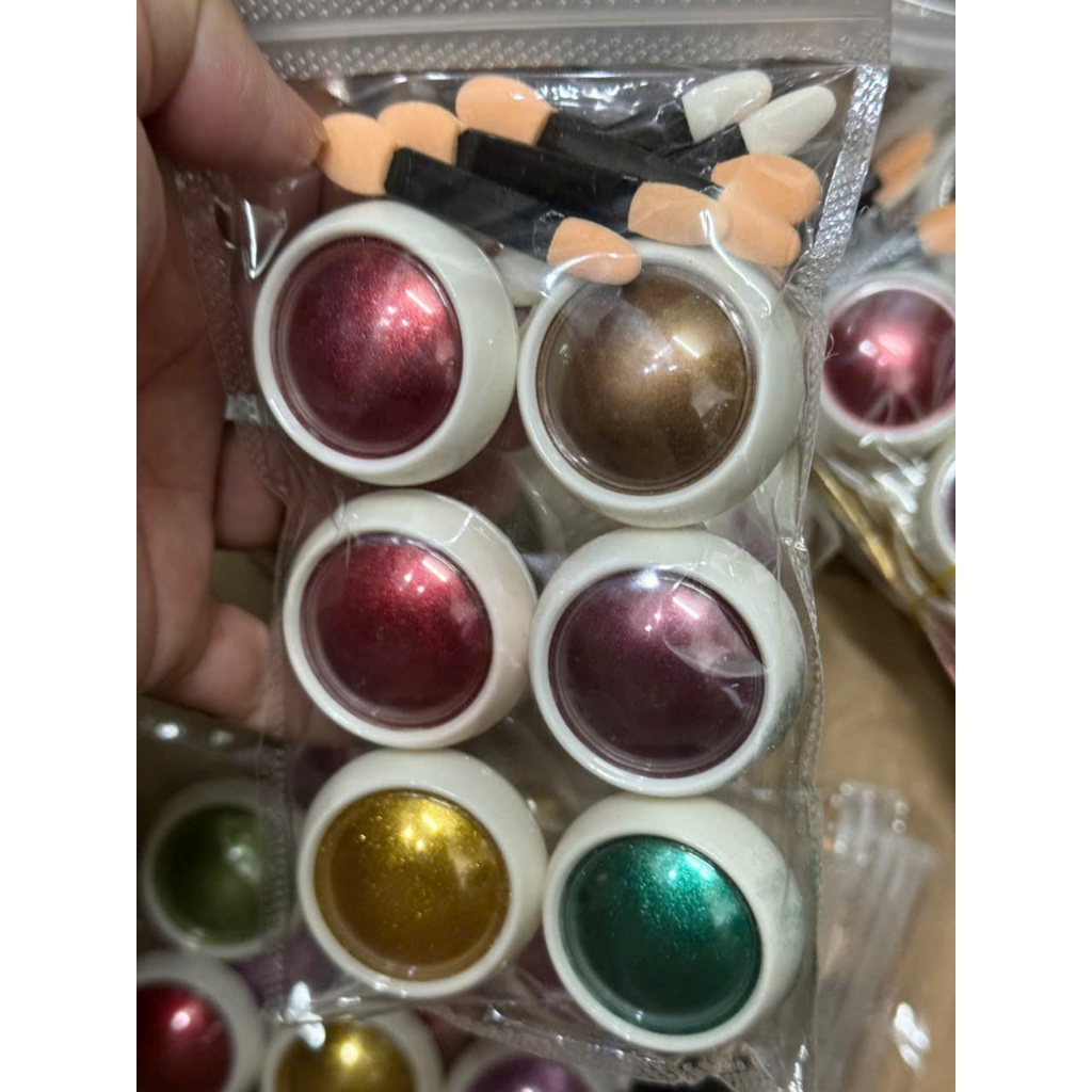 Set Bột Chà Tráng Gương Đa Tông Màu (6 Hũ) Siêu Sáng | Bột Nail Chrome Hiệu Ứng Gương Lấp Lánh