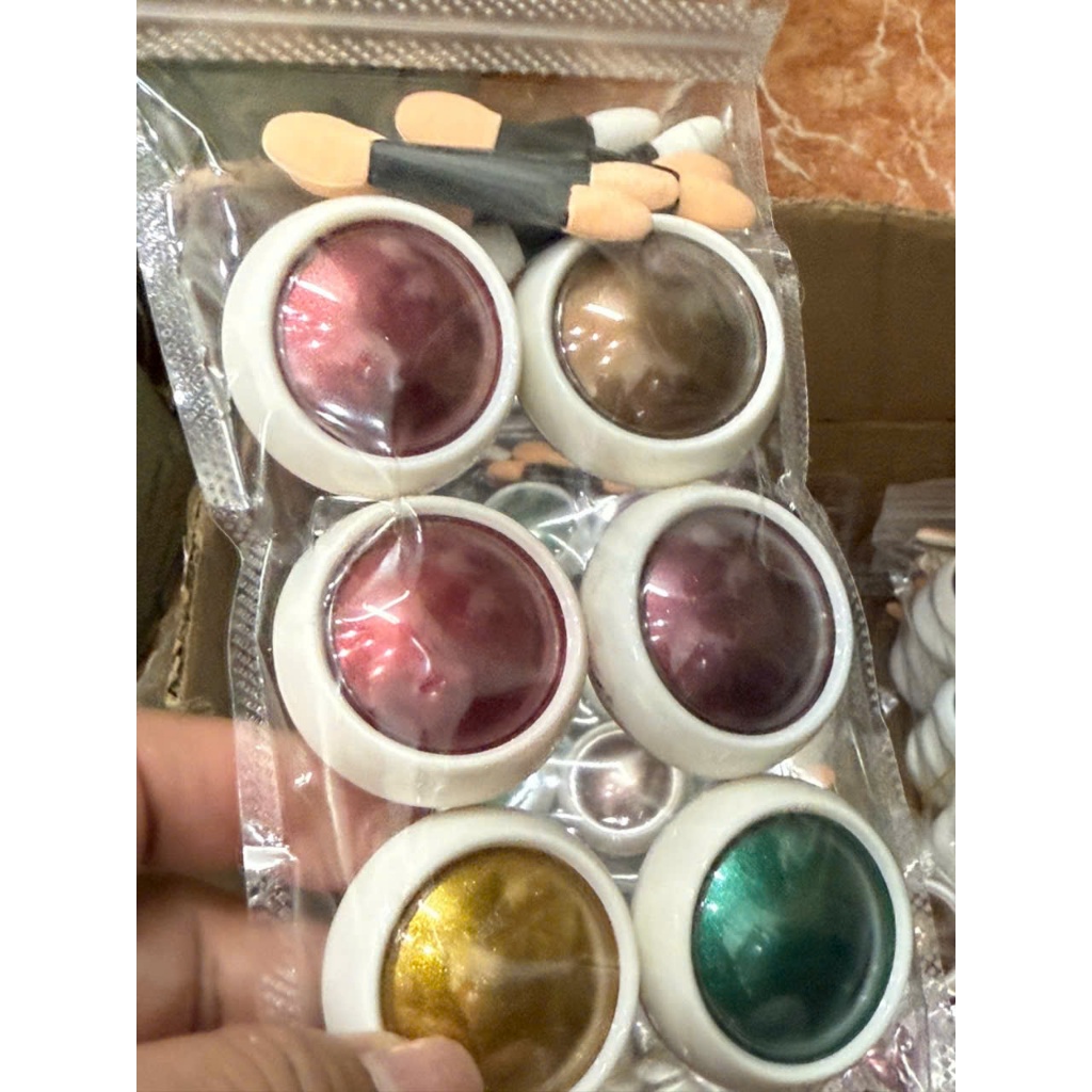 Set Bột Chà Tráng Gương Đa Tông Màu (6 Hũ) Siêu Sáng | Bột Nail Chrome Hiệu Ứng Gương Lấp Lánh
