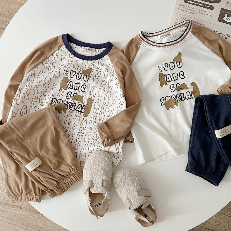 Set bộ dài tay bé trai, bé gái mặc thu đông Miniumbaby in hình Animals, chất cotton mềm mịn SB2482