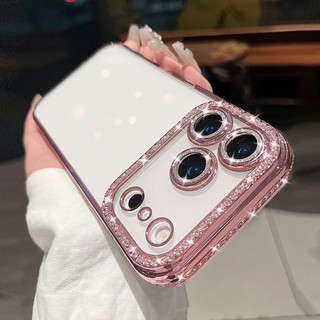 Ốp lưng đính đá pha lê lấp lánh chống sốc bảo vệ camera cho iPhone 17 Air 16 15 14 13 12 11 Pro Max