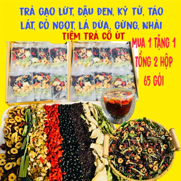 [MUA 1 TẶNG 1-65 GÓI ] Trà gạo lứt 8 vị - Gạo lứt, đậu đen, gừng,táo lát,kỷ tử, hoa nhài,cỏ ngọt,lá dứa,nước trà,chè,Tea