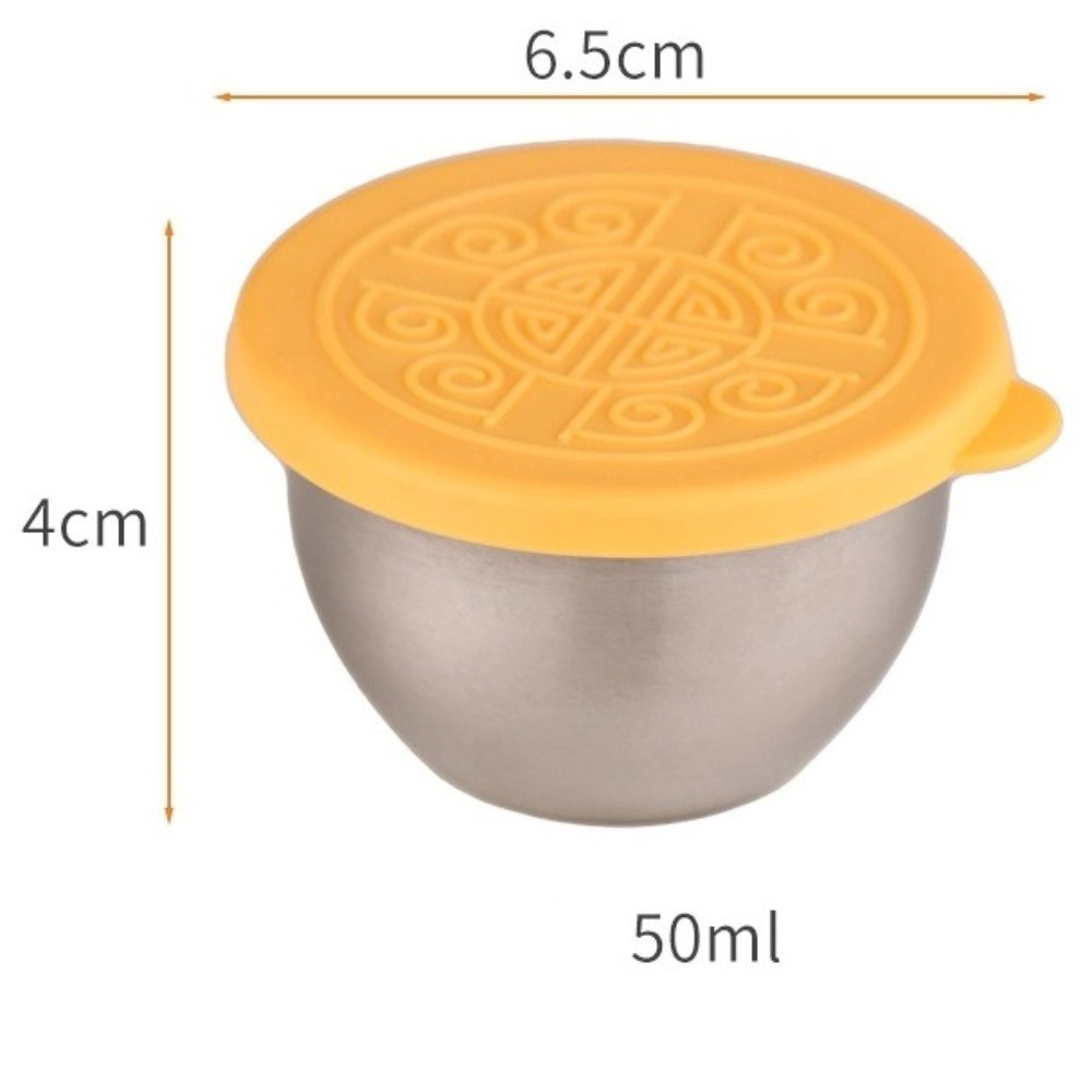Cốc đựng nước sốt, Hộp đựng đồ tái sử dụng 50ML, Nắp kín di động chống rò rỉ 304 Đĩa nhúng bằng thép không gỉ