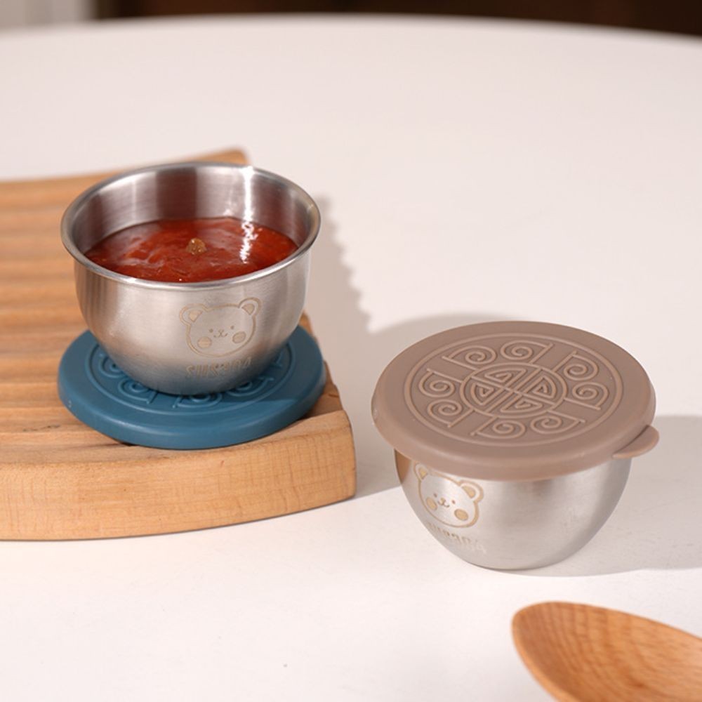 Cốc đựng nước sốt, Hộp đựng đồ tái sử dụng 50ML, Nắp kín di động chống rò rỉ 304 Đĩa nhúng bằng thép không gỉ