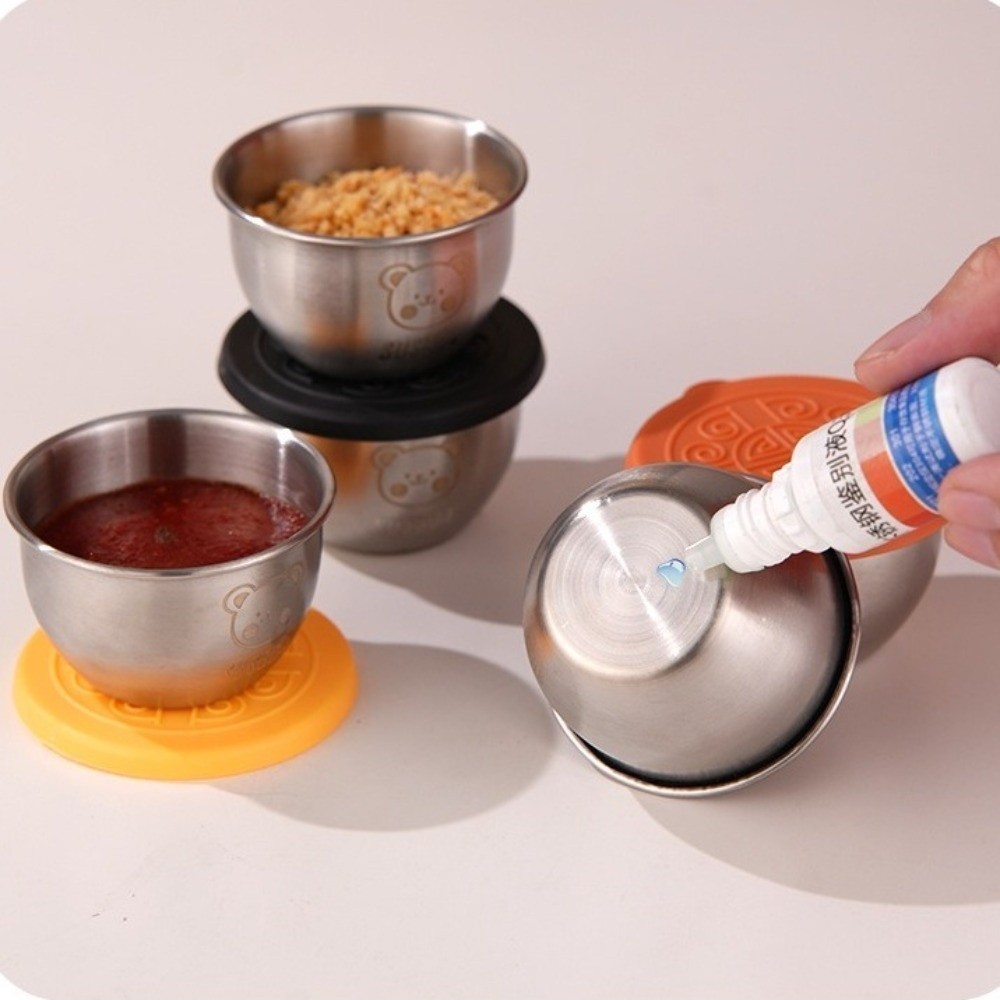 Cốc đựng nước sốt, Hộp đựng đồ tái sử dụng 50ML, Nắp kín di động chống rò rỉ 304 Đĩa nhúng bằng thép không gỉ