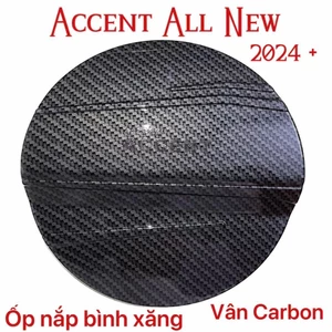 Ốp nắp bình xăng xe Hyundai Accent 2018 - 2021, 2022, 2023, 2024, 2025 nhựa Vân Cacbon cao cấp