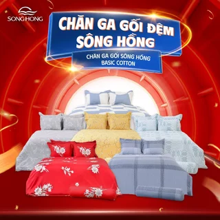 BST mã BC23 - Chăn ga gối Sông Hồng Basic cotton (vỏ gối + vỏ chăn + ga chun)