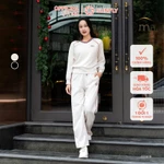 Bộ thể thao nữ poly cotton 2da áo dài quần dài SUNFLY SS5819 — ảnh 1