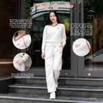 Bộ thể thao nữ poly cotton 2da áo dài quần dài SUNFLY SS5819 — ảnh 2