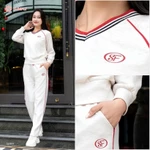 Bộ thể thao nữ poly cotton 2da áo dài quần dài SUNFLY SS5819 — ảnh 3