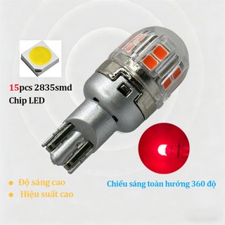 2 bóng đèn phanh LED cho VF5/VF5 Plus, màu đỏ, chân cắm T15.​