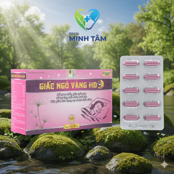 (Hồng) Viên uống GIẤC NGỦ VÀNG HD HỒNG hỗ trợ giấc ngủ, tăng tuần hoàn máu não - Hộp 30 viên