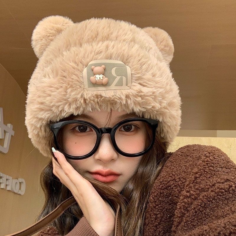 Mũ len nữ, Mũ beanie mũ lông cừu tai mèo SLEEPYCHIC giữ ấm mùa đông phong cách hàn quốc