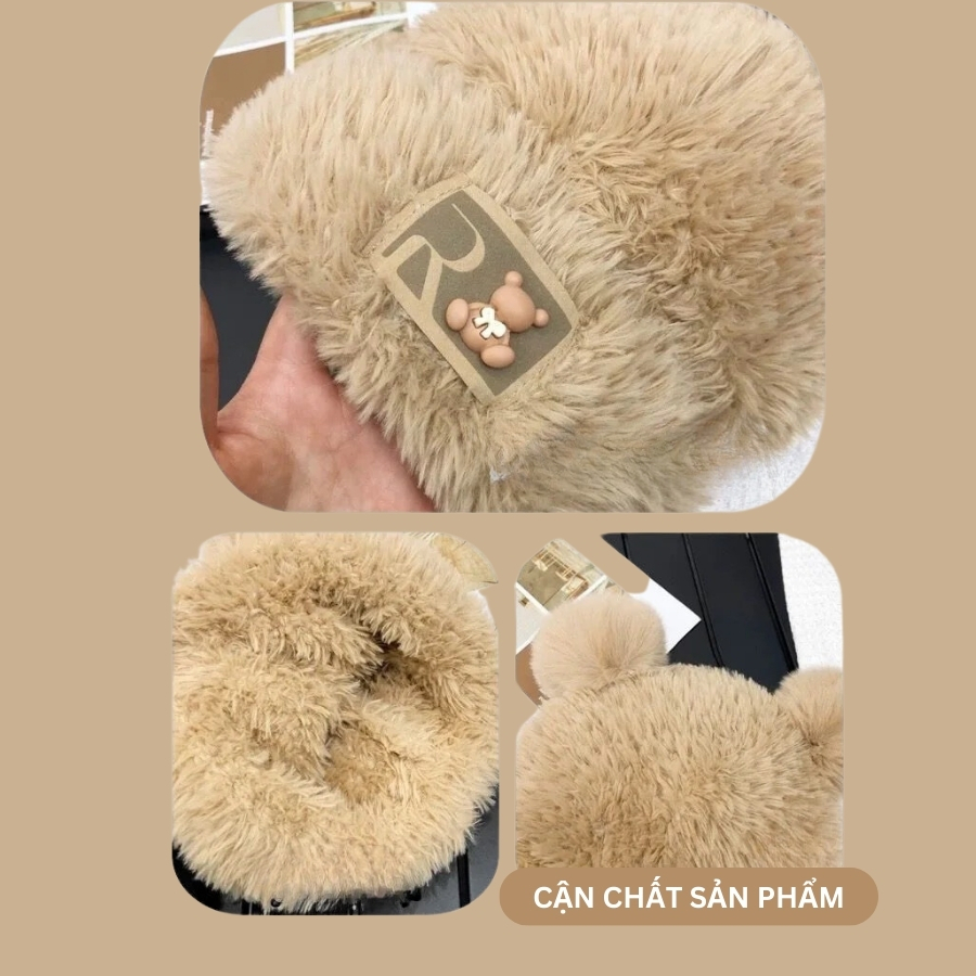 Mũ len nữ, Mũ beanie mũ lông cừu tai mèo SLEEPYCHIC giữ ấm mùa đông phong cách hàn quốc