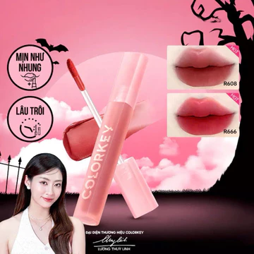 Son Kem Lì COLORKEY Velvet Lip Lacquer Vỏ Hồng 3g Mịn Lâu Trôi Che Khuyết Điểm