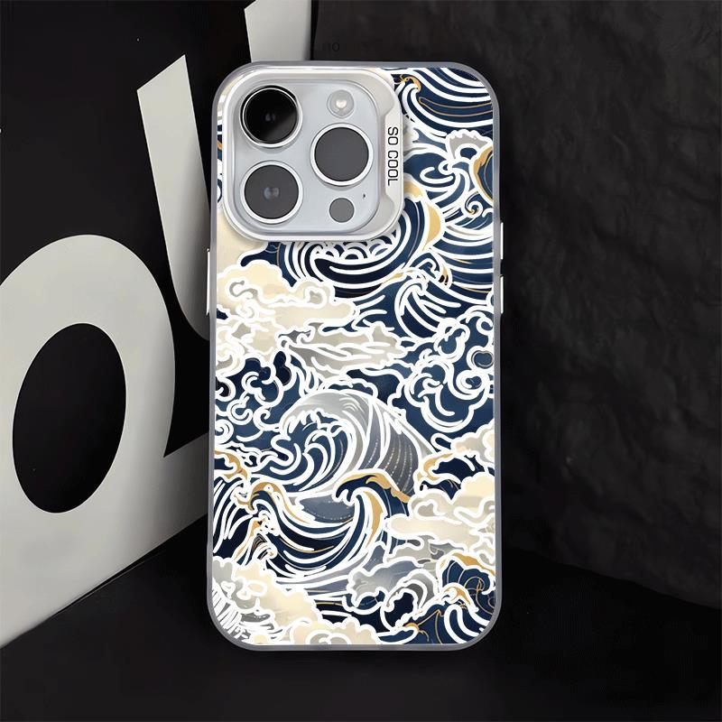 Thủy triều hoa kết cấu phù hợp với iphone 17/16/15 apple điện thoại di động vỏ 14/13/11 từ hấp thụ vỏ