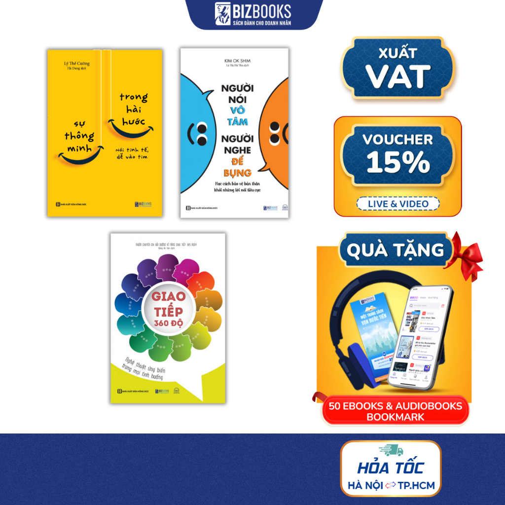 Bộ Sách Giao Tiếp 360 Độ: Một Người Nói -  Vạn Người Mê - Nói Khéo, Nói Hay, Nói Chuẩn: Hài Hước, Giao Tiếp 360, Vô Tâm