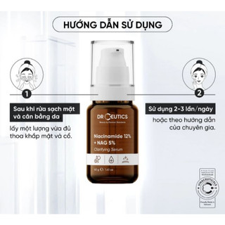 Serum DrCeutics Mờ Thâm Dưỡng Sáng Kiểm Soát Dầu Thừa Niacinamide 12% + NAG 5% Clarifying (40g)