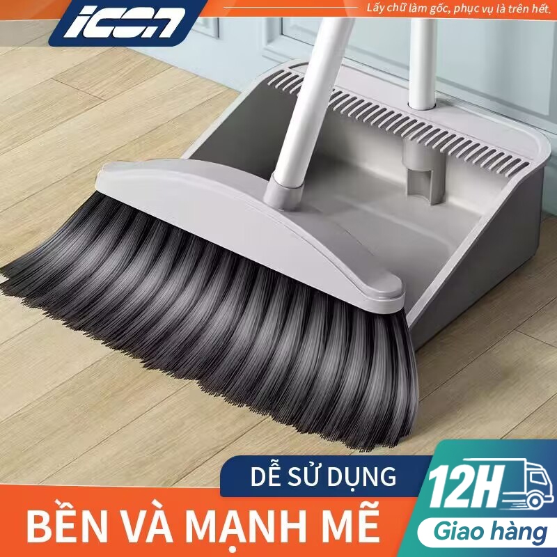 ICON Chổi kèm hót rác Bộ Chổi Quét Nhà Kèm Hốt Rác Cán Dài 2 trong 1 tiện lợi Chổi quét nhà thông minh