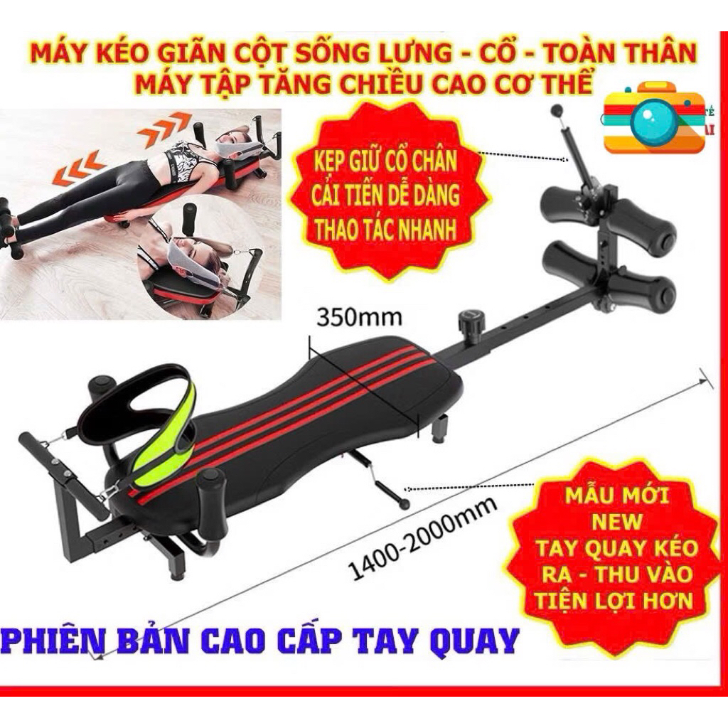 Giường Kéo Giãn Cột Sống Lưng Cổ Toàn Thân [Tay Quay] - Máy Tập Kéo Dãn Tăng Chiều Cao Cơ Thể Model 6343