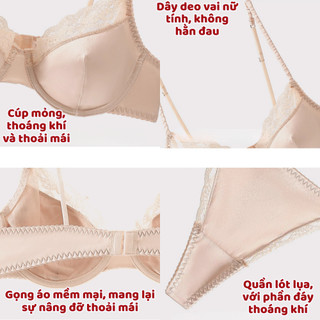 Áo Lót Lụa Satin ENMA Mút Mỏng Kết Hợp Chút Ren Quyến Rũ Nâng Ngực Thoải Mái Nhẹ Nhàng BRA16